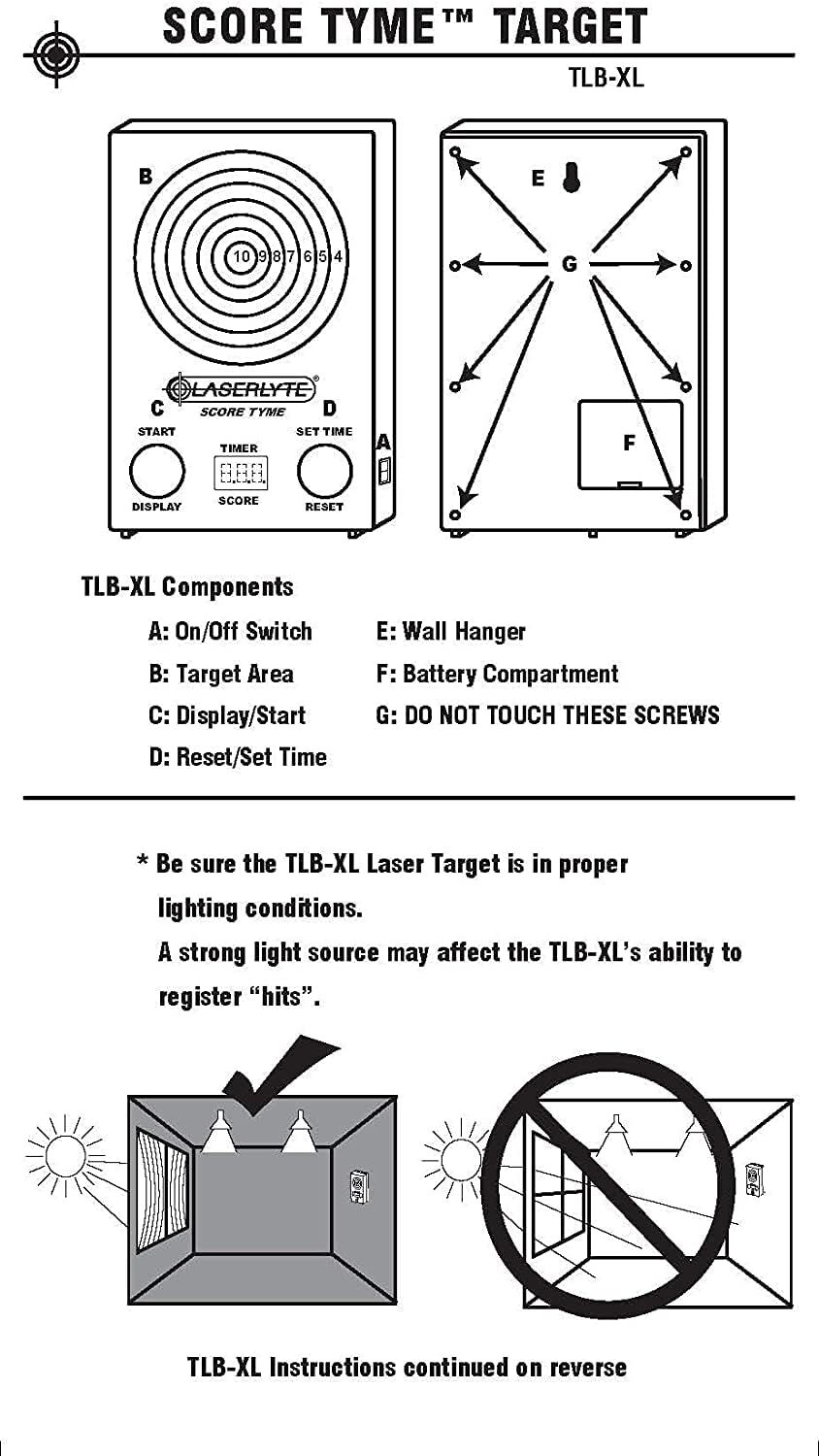 LaserLyte ScoreTyme Laser Trainer Target