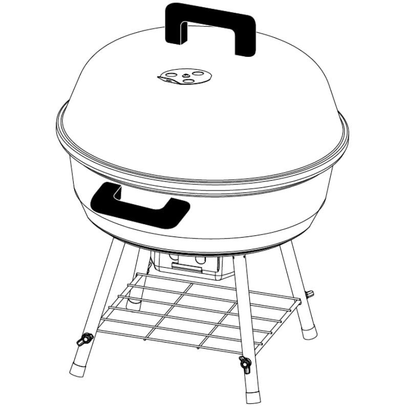 Master Cook Table Top Charcoal Grill, 14 in.