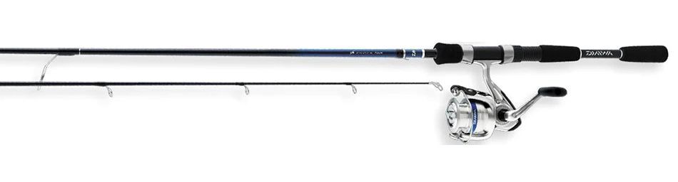 Daiwa D-Shock 2BB 2-Piece Medium Light Spinning Combo, 6-Ft