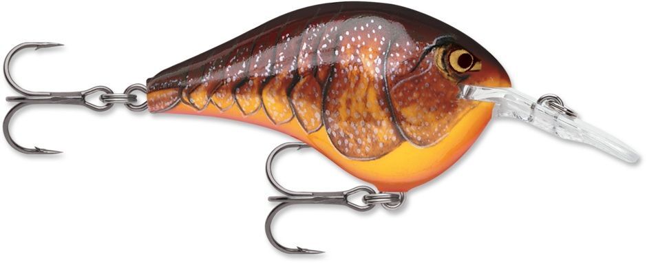 Rapala Dives To Series 8-Ft Depth Dark Brown Crawdad Crankbait, 3/8-Oz, 2-In