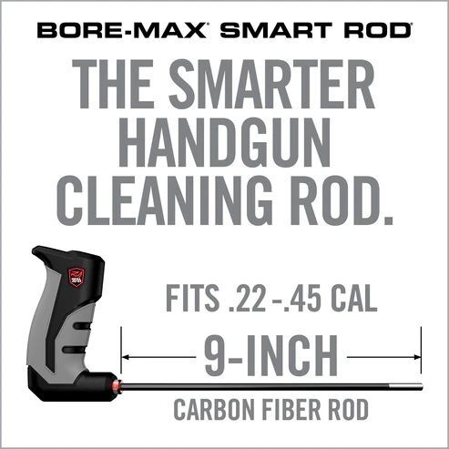 Real Avid Bore-Max Smart Rod .22- .45 Cal Carbon Fiber Cleaning Rod, 9-In