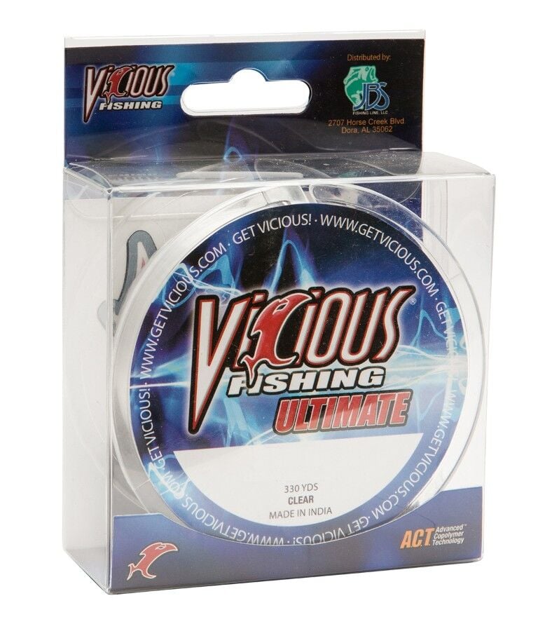 Vicious Fishing Ultimate Clear Mono, 8-Lb, 330-Yd