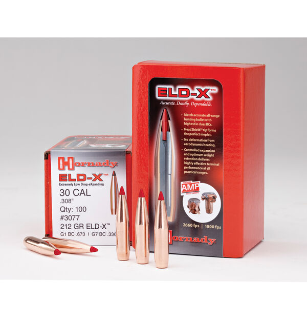 Hornady ELD-X 30. Cal .308, 178 Grain Rifle Ammo, 100-Rd