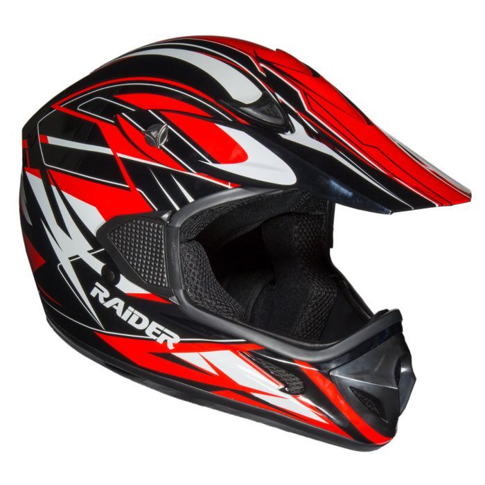 Raider RX1 Adult MX Off-Road Red Helmet, Large