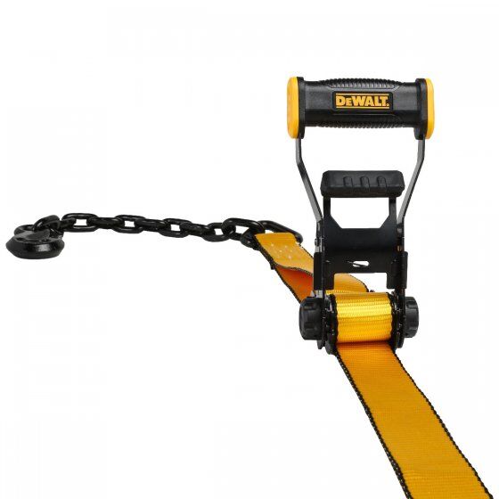 DEWALT Heavy Duty Ratchet Strap with Chain/Hooks, 2-In X 30-Ft