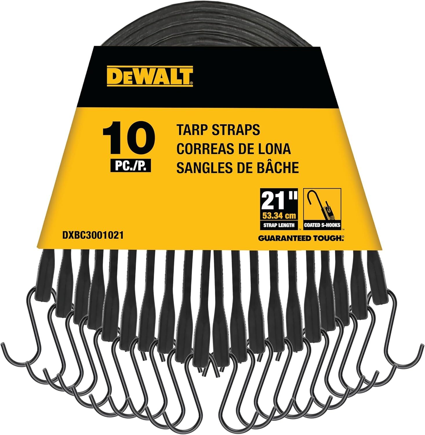 DeWalt Rubber Tarp Straps, 21-In, 10-Pk