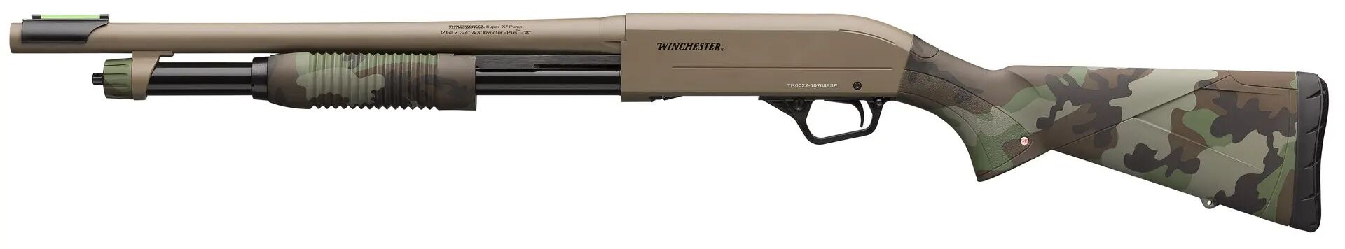 Winchester SXP Defender 12 Gauge 18"Woodland Camo FDE Pump Action Shotgun, 5-Rd