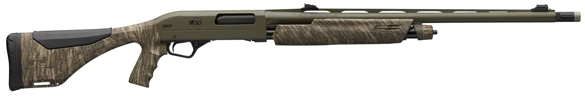 Winchester SXP Long Beard 20 Gauge 24" Mossy Oak Bottomland Camo OD Green Pump Action Shotgun, 5-Rd