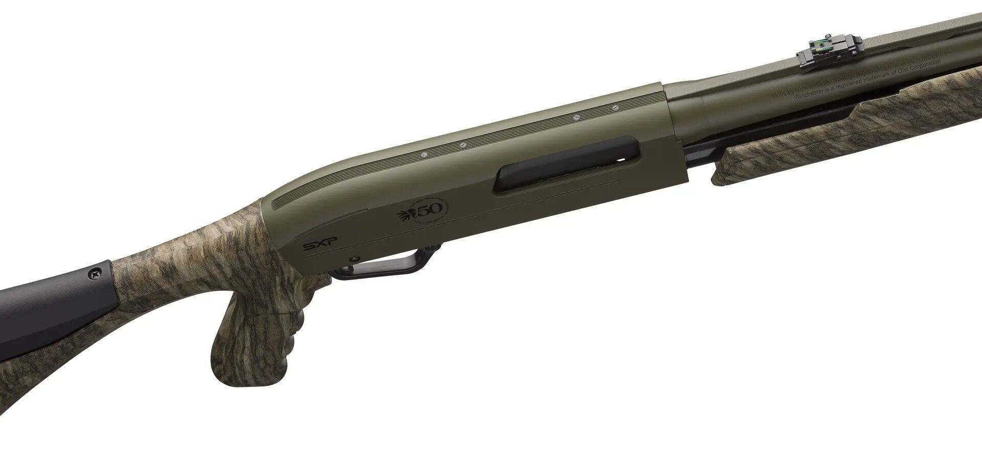 Winchester SXP Long Beard 20 Gauge 24" Mossy Oak Bottomland Camo OD Green Pump Action Shotgun, 5-Rd