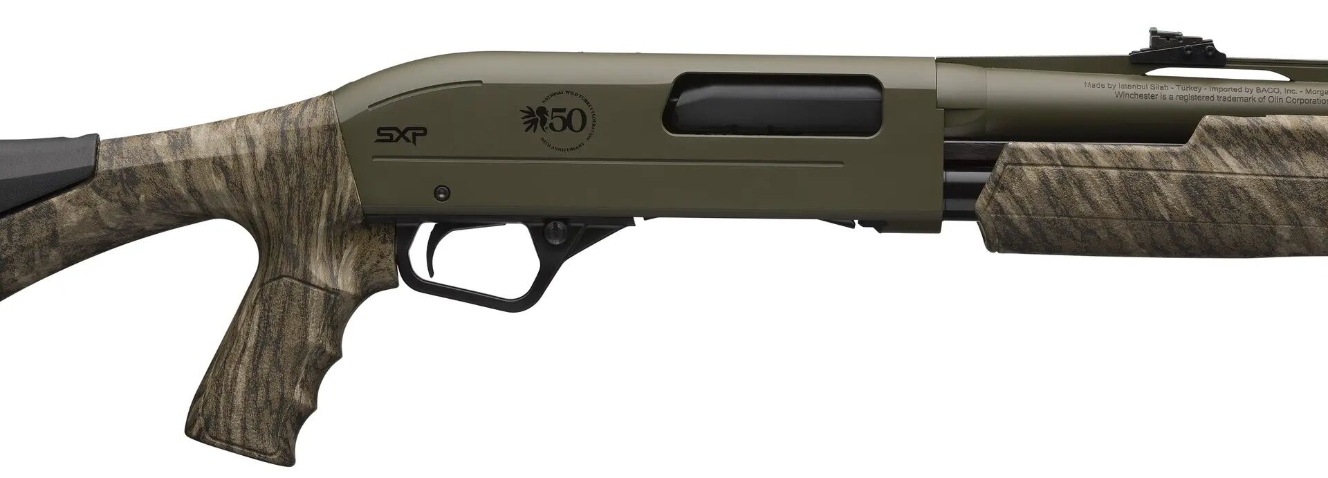 Winchester SXP Long Beard 20 Gauge 24" Mossy Oak Bottomland Camo OD Green Pump Action Shotgun, 5-Rd