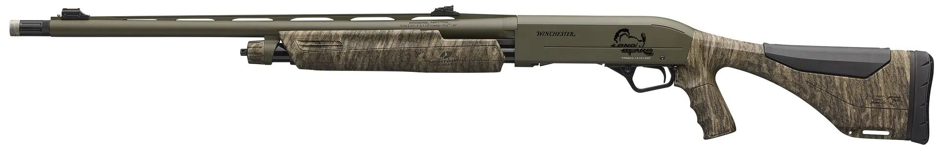 Winchester SXP Long Beard 20 Gauge 24" Mossy Oak Bottomland Camo OD Green Pump Action Shotgun, 5-Rd