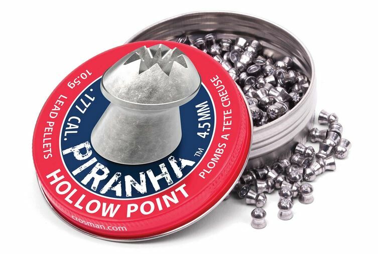 Crosman .177 Piranha 10.5Gr Pellets - 400Ct - Silver