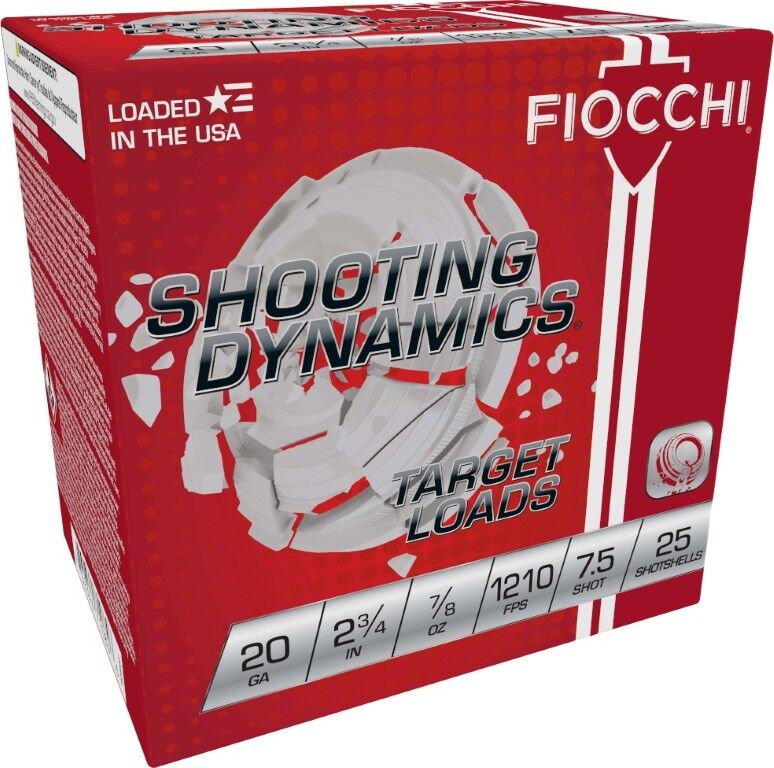  Fiocchi Shooting Dynamics 20 Gauge 2-3/4-In, 7/8-Oz, #7.5 Shot Shotgun Shells, 25-Rd