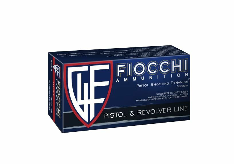 Fiocchi .380 ACP, 90 Grain, Jacketed Hollow Point Ammunition - 50 Rounds