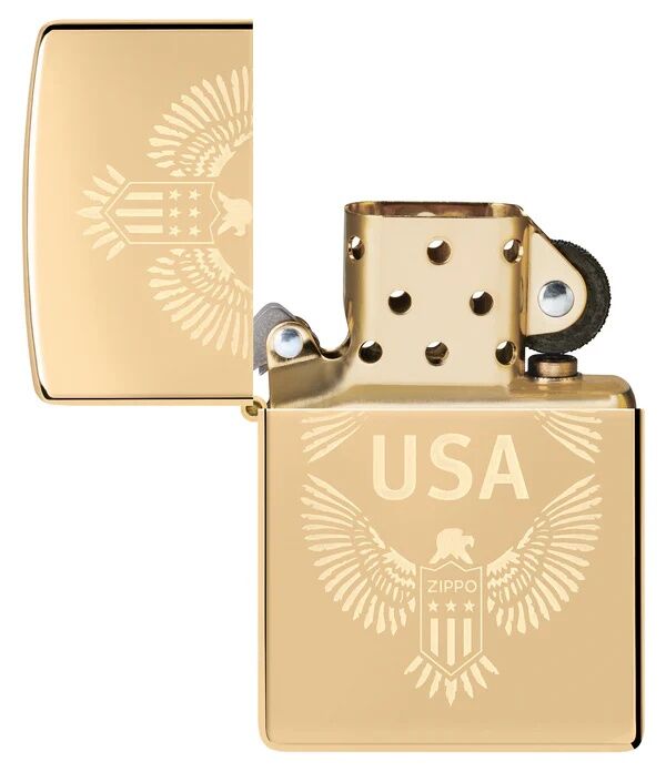 Zippo USA Design High Polish Brass Lighter