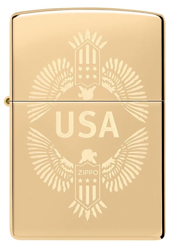 Zippo USA Design High Polish Brass Lighter