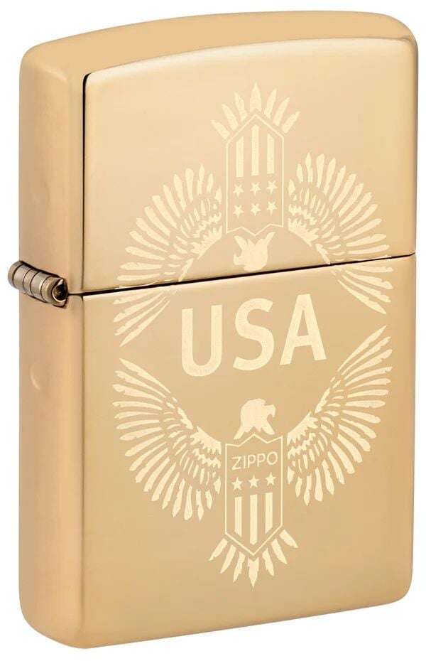 Zippo USA Design High Polish Brass Lighter