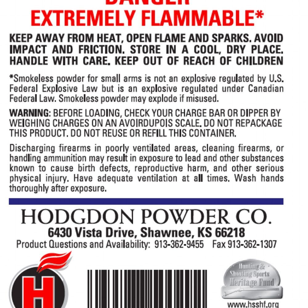 Hodgdon H4198 Smokeless Rifle Powder, 1-Lb