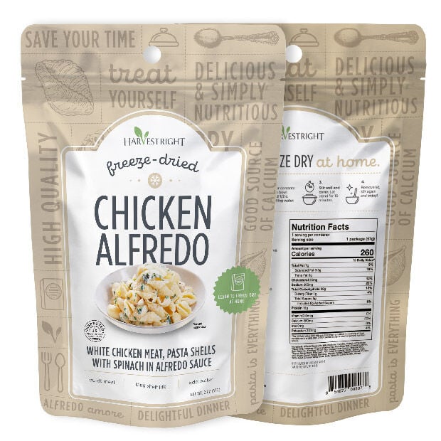 Harvest Right Freeze Dried Chicken Alfredo With Spinach