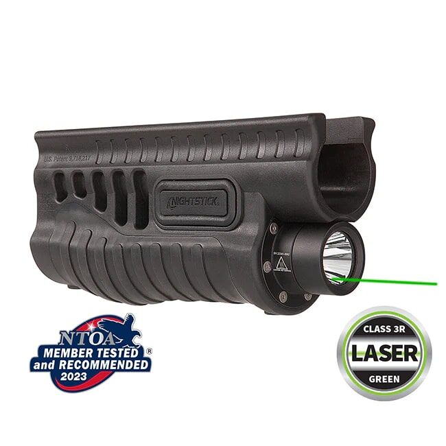Nightstick Shotgun Forend Light with Green Laser for Remington 870/TAC-14