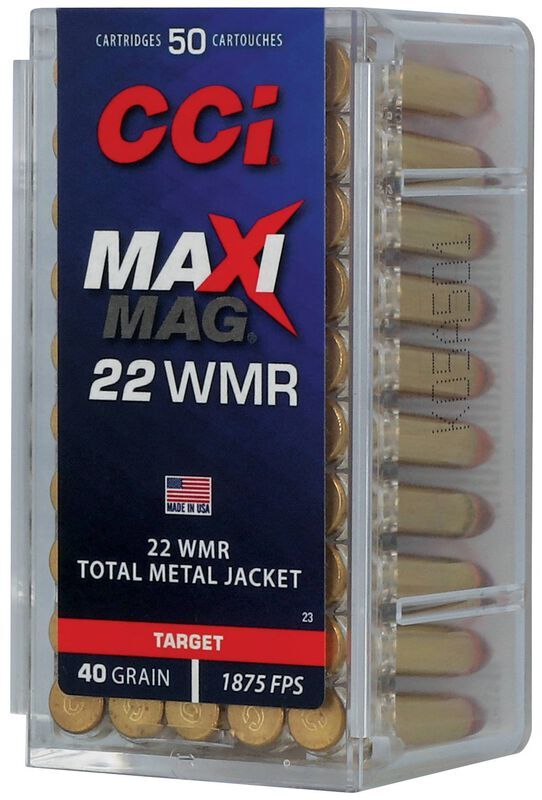 CCI Maxi-Mag .22 WMR, 40 Grain TMJ Rifle Ammo, 50-Rd