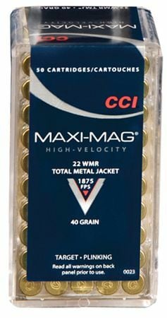 CCI Maxi-Mag .22 WMR, 40 Grain TMJ Rifle Ammo, 50-Rd