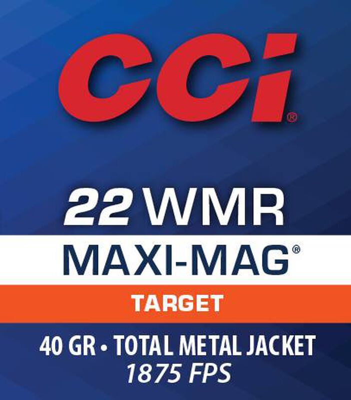 CCI Maxi-Mag .22 WMR, 40 Grain TMJ Rifle Ammo, 50-Rd