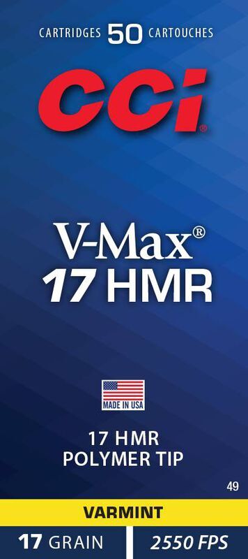 CCI V-Max .17 HMR, 17 Grain V-Max Rifle Ammo, 50-Rd
