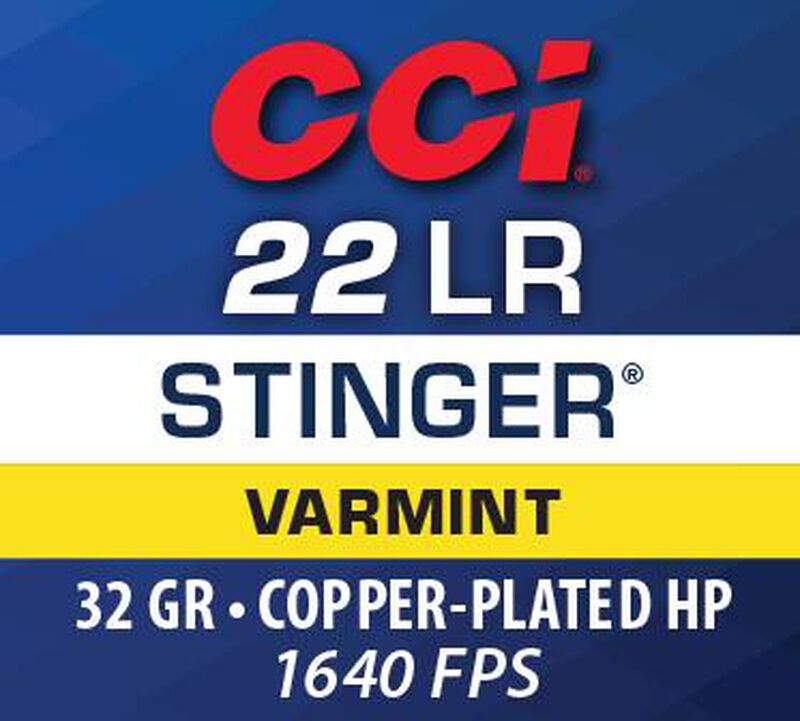 CCI Stinger .22 LR, 32 Grain CPHP Rifle Ammo, 50-Rd