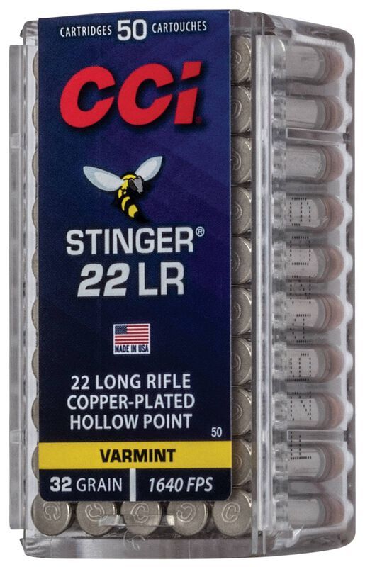 CCI Stinger .22 LR, 32 Grain CPHP Rifle Ammo, 50-Rd