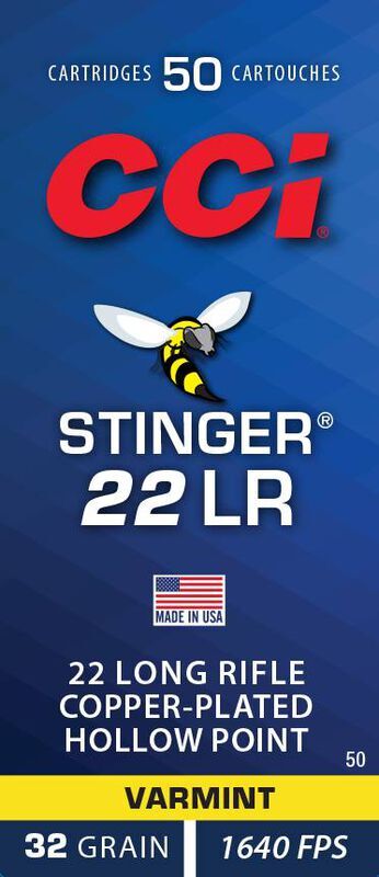CCI Stinger .22 LR, 32 Grain CPHP Rifle Ammo, 50-Rd