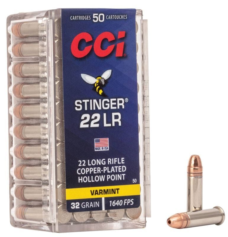 CCI Stinger .22 LR, 32 Grain CPHP Rifle Ammo, 50-Rd