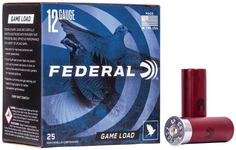 Federal Game Load Upland 12 Gauge 8 Shot 2 3/4-In Ammunition, 25-Rd