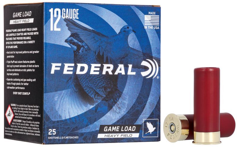 Federal Game Load Upland Heavy Field 12 Gauge 2 3/4" #7.5 Shot, 1 1/8-Oz, 25-Rd