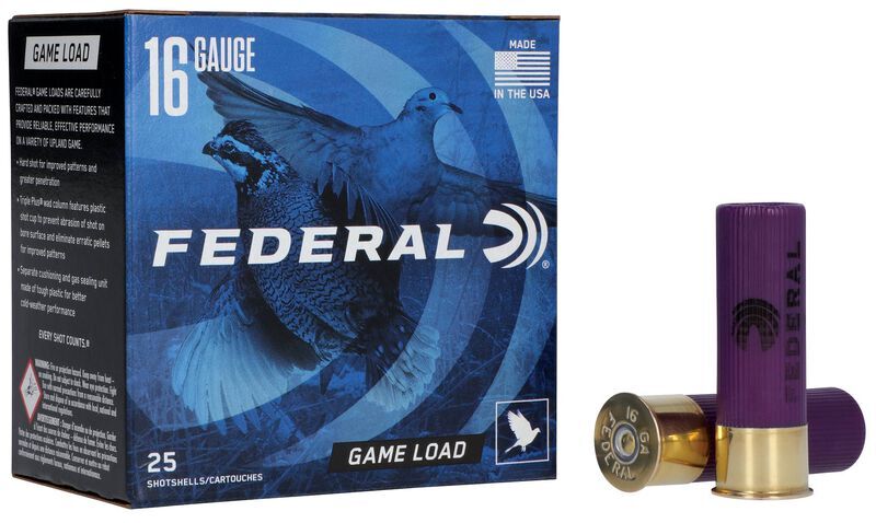 Federal Game Load Upland 16 Gauge 2 3/4 #8 Shot, 1-Oz, 25-Rd