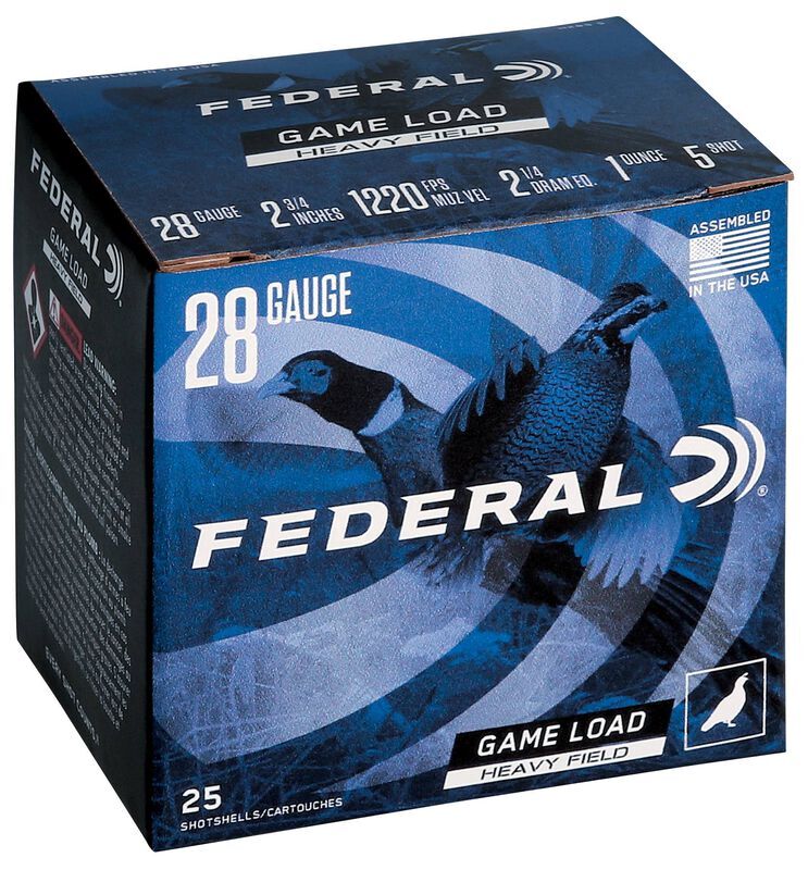 Federal Game Load Upland Heavy Field 28 Guage 2 3/4-In 5 Shot, 1-Oz, 25-Rd