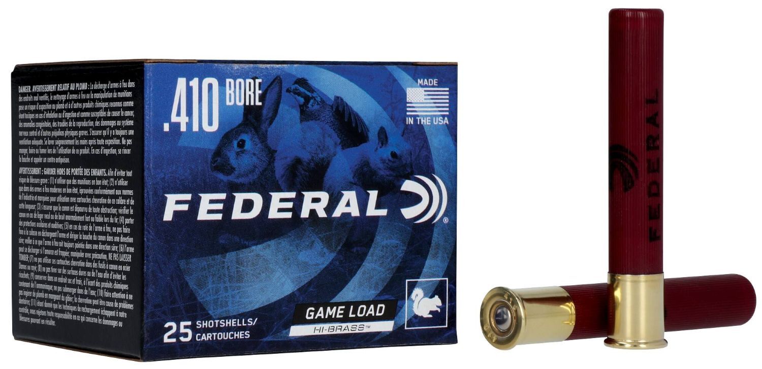 Federal Game Load Upland Hi-Brass, 410 Bore 3-In #7.5 Shot 11/16-Oz Shotgun Ammo, 25-Rd