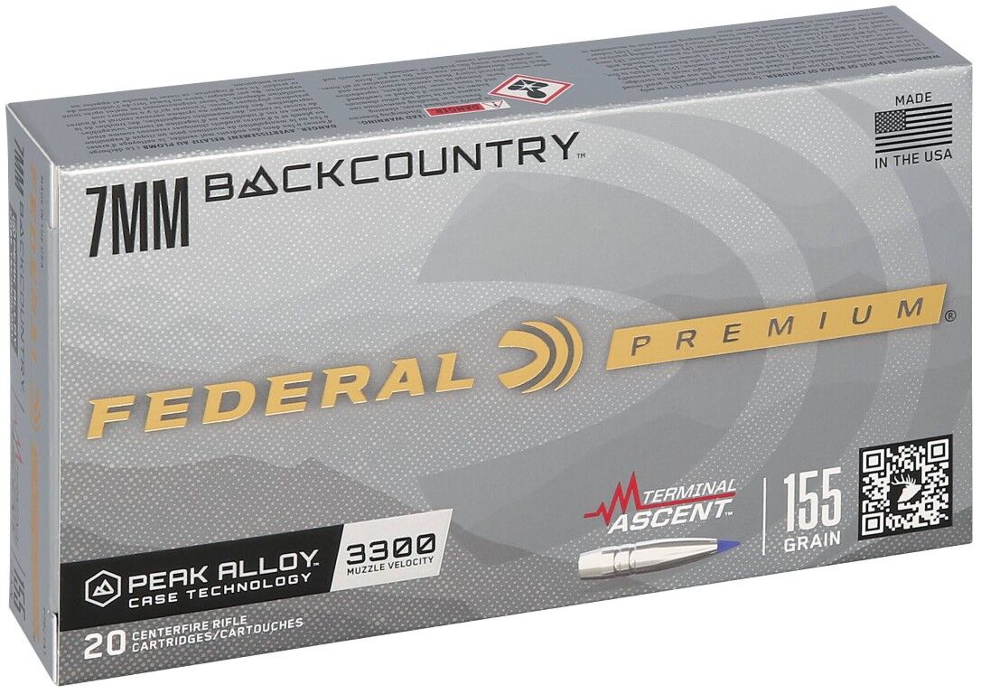 Federal Terminal Ascent 7mm Backcountry, 155 Grain Terminal Ascent Rifle Ammo, 20-Rd
