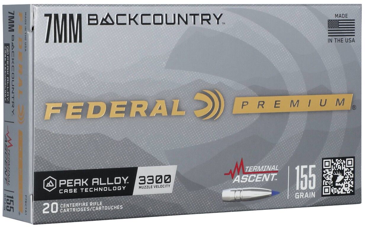 Federal Terminal Ascent 7mm Backcountry, 155 Grain Terminal Ascent Rifle Ammo, 20-Rd