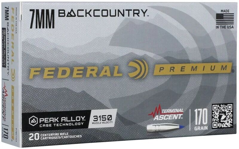 Federal Terminal Ascent 7mm Backcountry, 170 Grain Terminal Ascent Rifle Ammo, 20-Rd