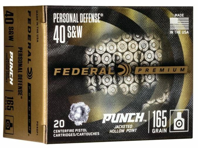 Federal .40 S&W, 165 Grain, Personal Defense Punch Ammunition - 20 Rounds