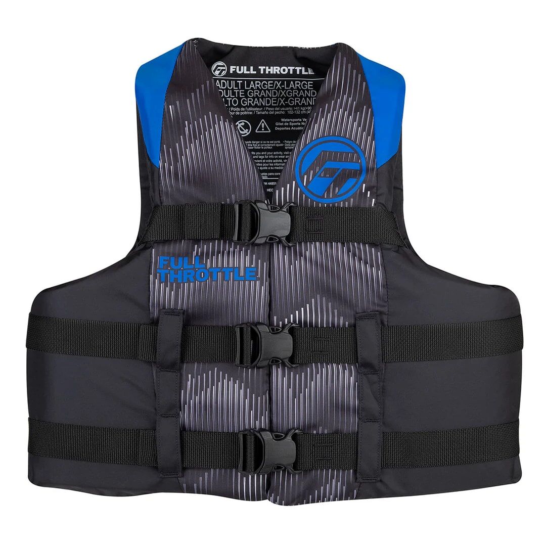 Full Throttle Adult Red Or Blue Nylon Life Jacket