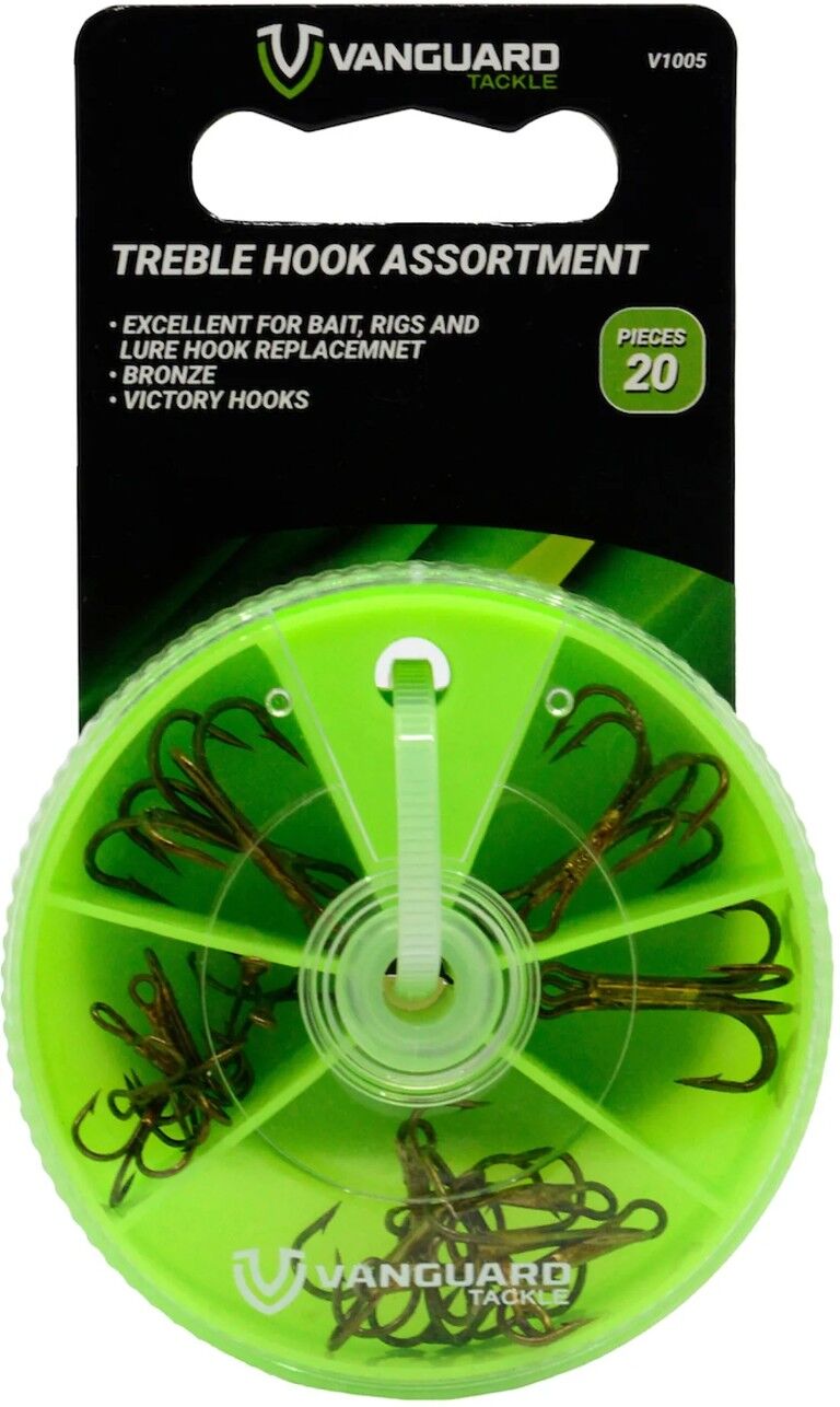 Vanguard Tackle Treble Hook Assortment, 20-Pk