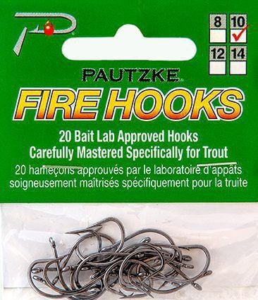 Pautzke Fire Hooks, #10, 20-Pk