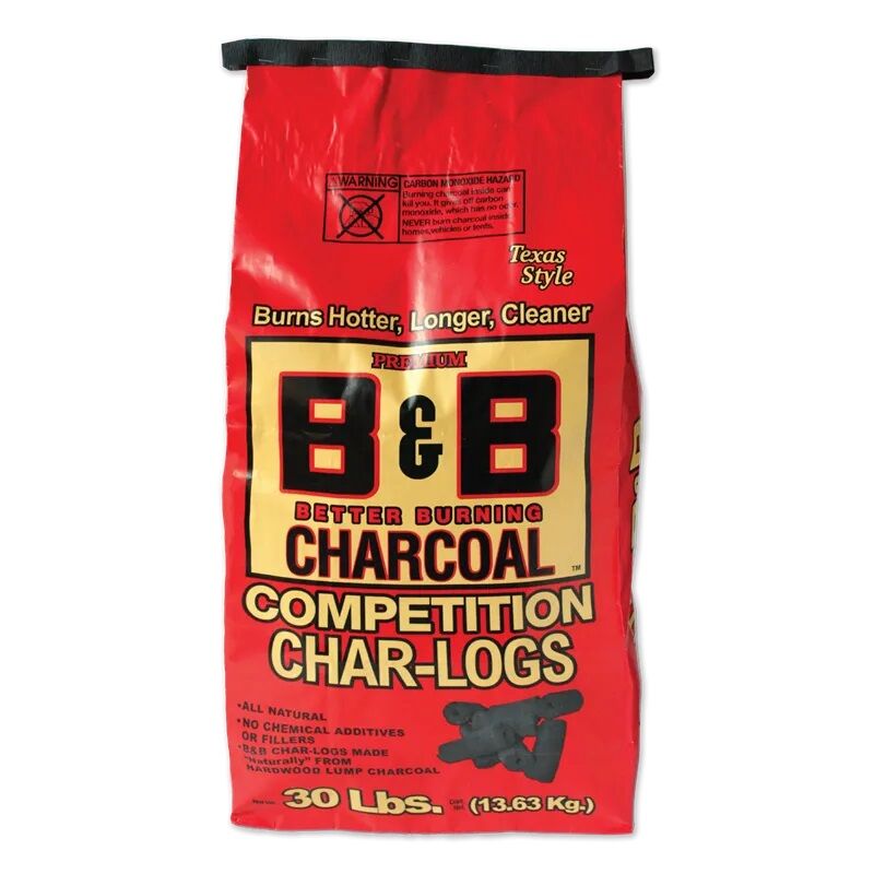 B&B Charcoal Competition Char-Logs Charcoal, 30-Lb