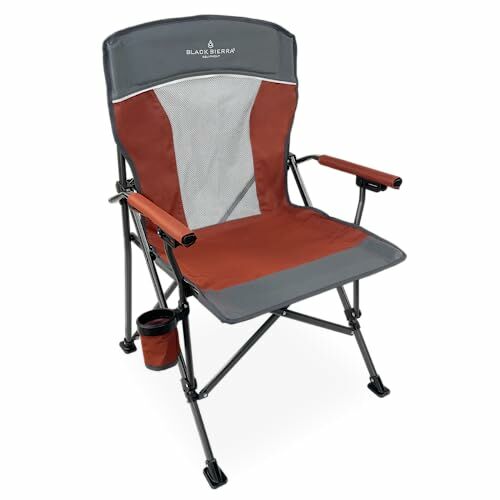 Black Sierra Alpha Hard Arm Camping Chair in Red