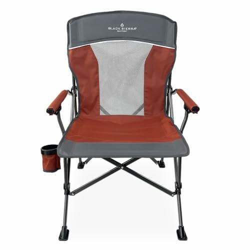 Black Sierra Alpha Hard Arm Camping Chair in Red