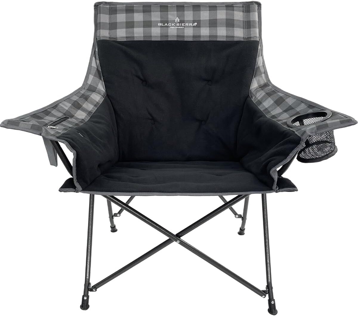 Black Sierra Heated Fleece Black & Gray Camp Chair