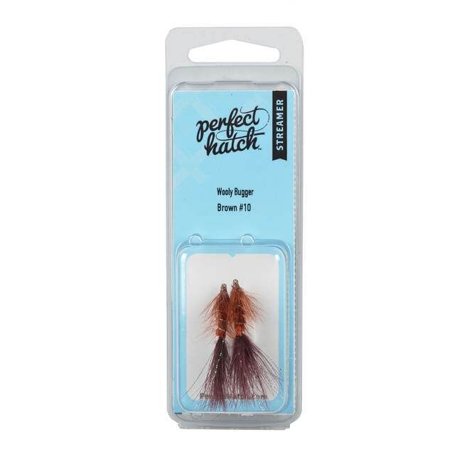 Perfect Hatch Streamer Wooly Bugger Brown, #10, 2-Pk