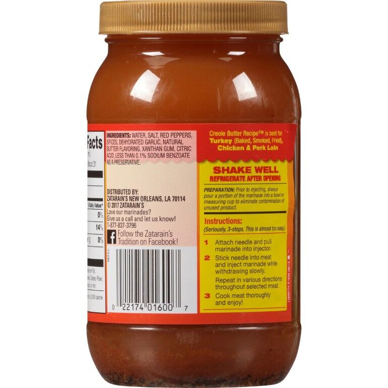 Zatarain's Cajun Injector Creole Butter Recipe Injectable Marinade Refill, 16-Oz